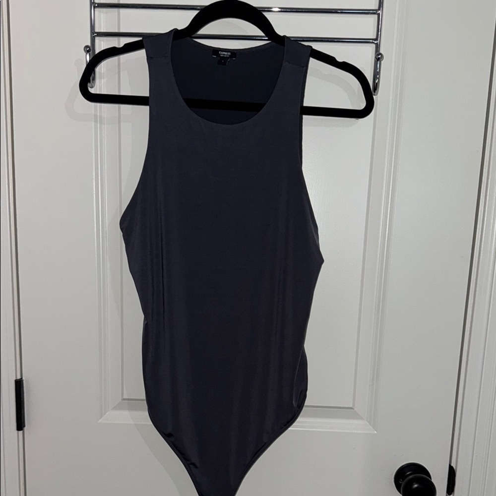 Express Dark Espresso Gray Bodysuit